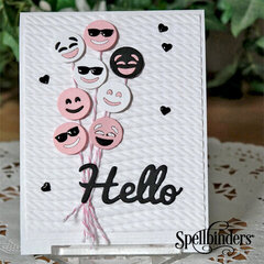 Emojis Hello Card by Christina Griffiths for Spellbinders