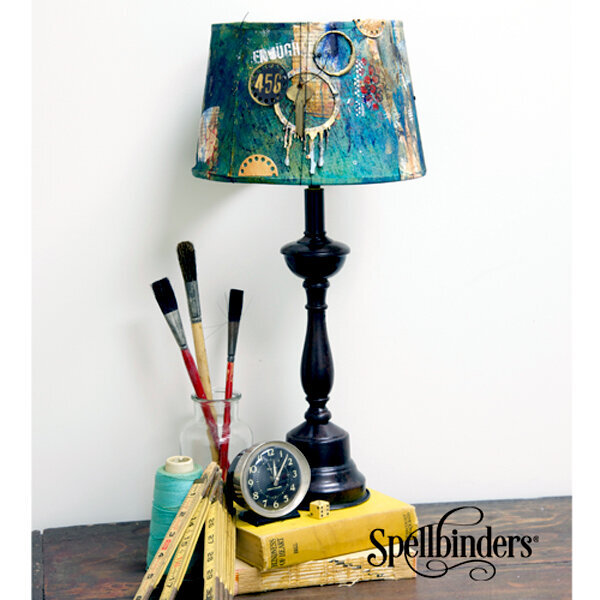 Altered Lamp Shade With Seth Apter Collection by Debi Adams for Spellbinders