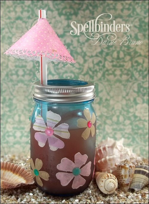 Flowered Mason Jar  by Darsie Bruno