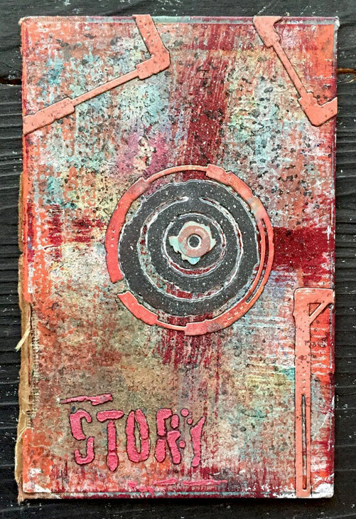 Mixed Media Vintage Book Cover featuring Seth Apter Collection from Spellbinders