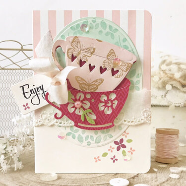 Stacked Coffee Cups Card by Melissa Phillips