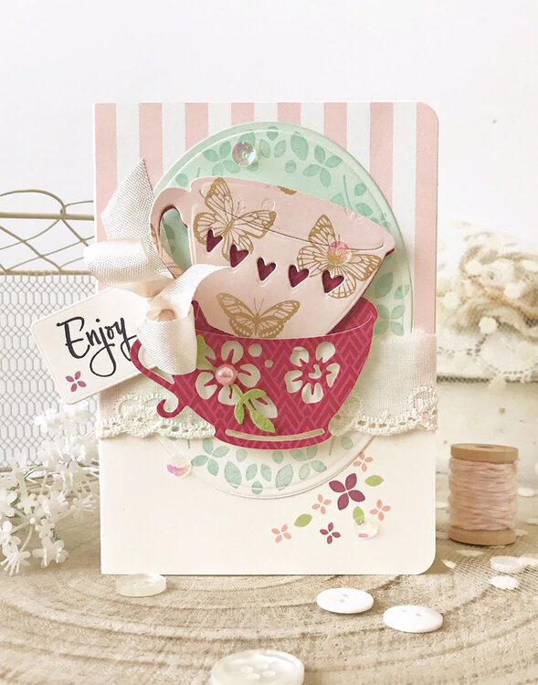 Stacked Coffee Cups Card by Melissa Phillips