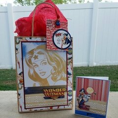 Wonder Woman gift bag and card