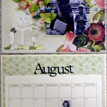 Mom and Me at the Zoo, August calendar page
