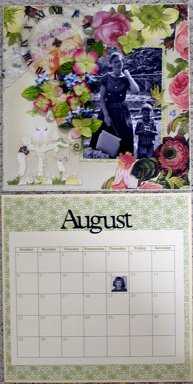 Mom and Me at the Zoo, August calendar page