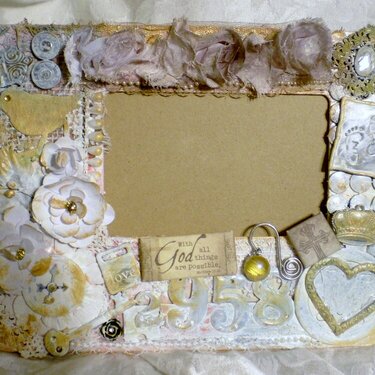 Altered mixed media wooden frame
