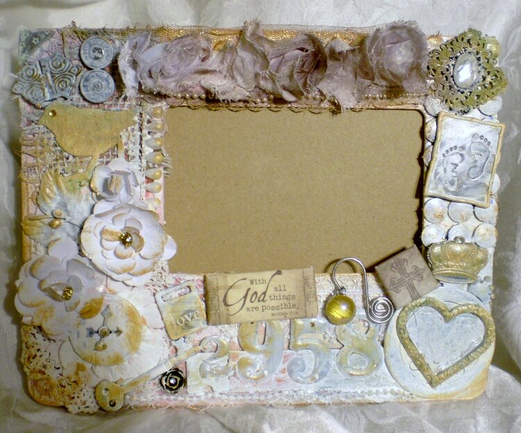 Altered mixed media wooden frame