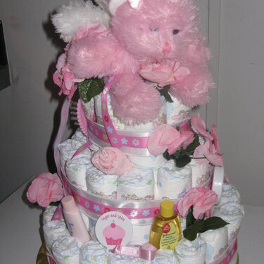 Pink Diaper Cake