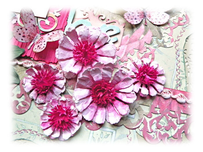 Frosted Daisies Handmade Flowers Embellishment