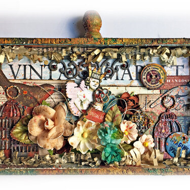 Vintage Market Idea-Ology Vignette Tray *Scraps of Darkness*