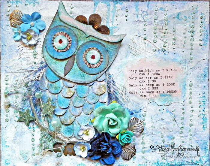 Owl Canvas **Prima PPP &amp; Scraps of Darkness**