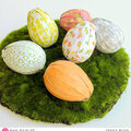 Patterned Paper Eggs - Pink Paislee