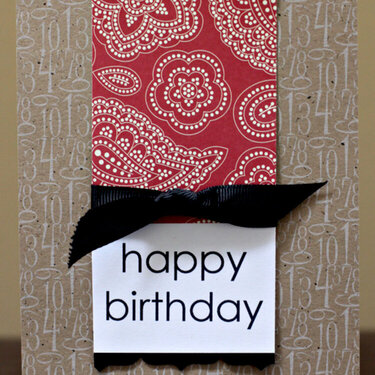 Birthday Card (black ribbon) by Celeste Smith
