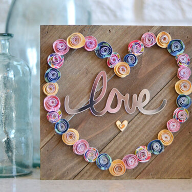 Paper Rosette Love Sign by Brandi Cook