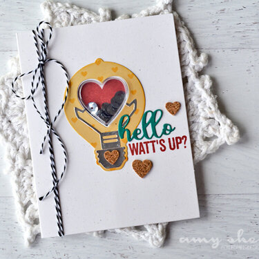 Hello Watt&#039;s Up? Card by Amy Sheffer