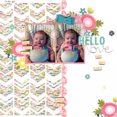 Hello Love Layout by Kat Benjamin