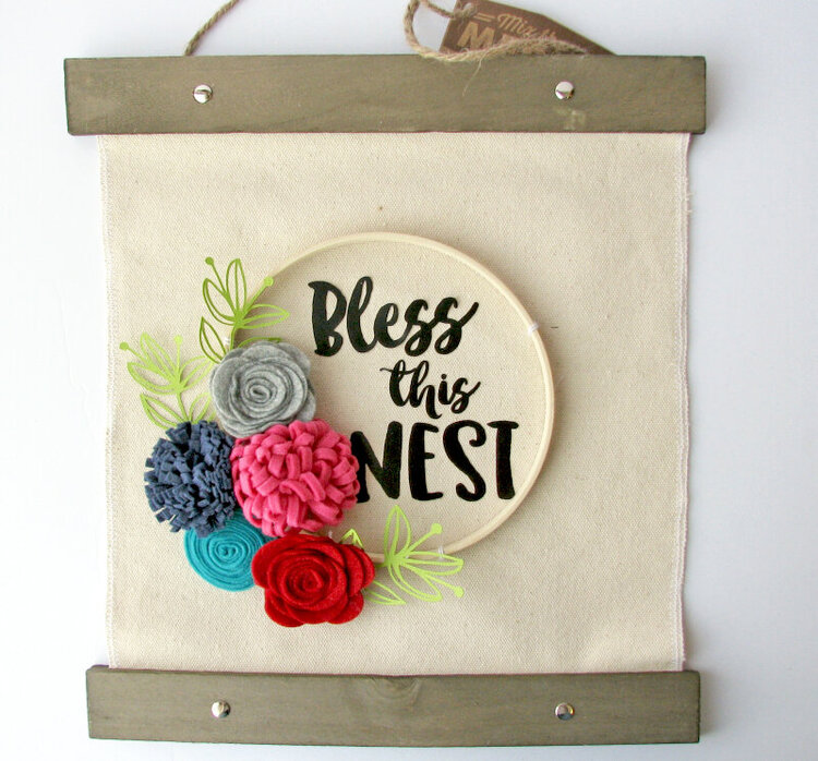 Bless This Nest Hanging Canvas