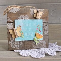 Delight Stamped Wood Plank by Kimberly Crawford