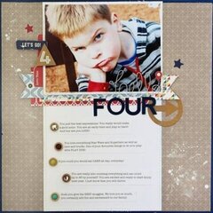 Hello Four layout by Gail Lindner