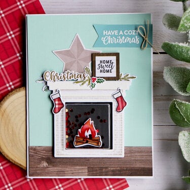 Christmas Fireplace Shaker Card *Jillibean Soup*
