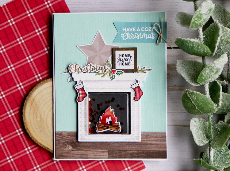 Christmas Fireplace Shaker Card *Jillibean Soup*