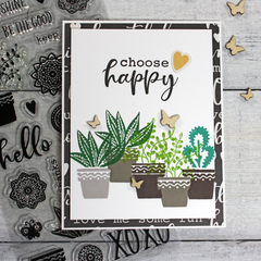 "Choose Happy" Succulent Card *Jillibean Soup*