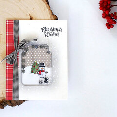 Christmas Wishes Snowman in a Jar Shaker Card *Jillibean Soup*