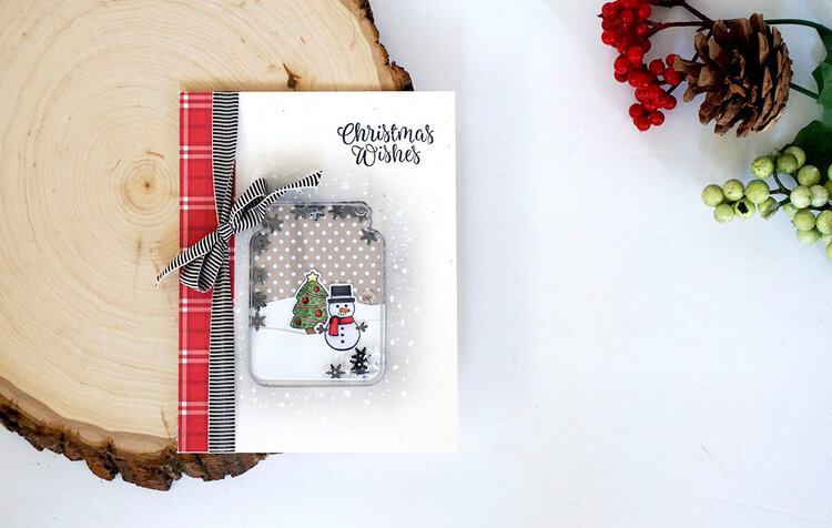 Christmas Wishes Snowman in a Jar Shaker Card *Jillibean Soup*