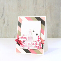 "Merry & Bright" Pink Christmas Card *Jillibean Soup*