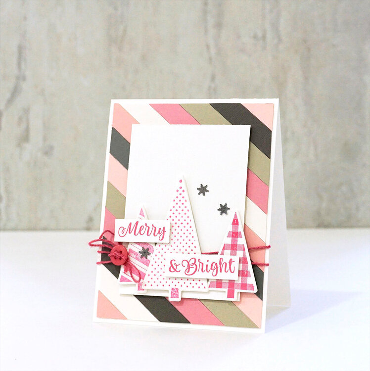 &quot;Merry &amp; Bright&quot; Pink Christmas Card *Jillibean Soup*