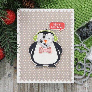 Merry Christmas Penguin Shaker Card *Jillibean Soup*
