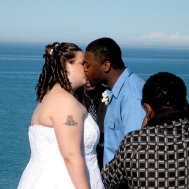 Our first kiss as a married couple!