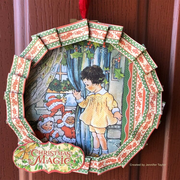Christmas magic embroidery wreath decor