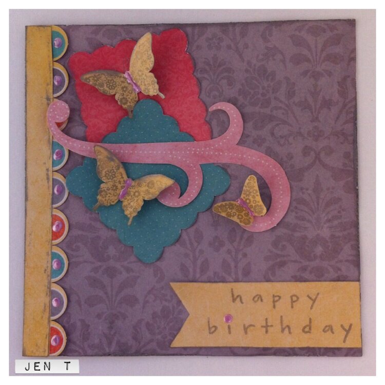 Butterfly happy birthday card