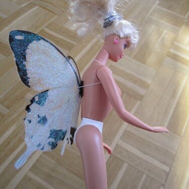 glitter wings we made for barbie