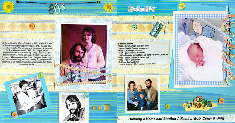 The 80s:  Building a house &amp; starting a family.  Bob, Cindy &amp; Greg