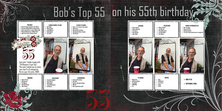 Bob&#039;s Top 55 on his 55th Birthday