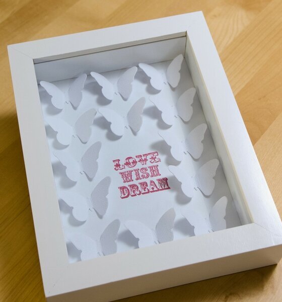 Love Wish Dream in a shadow box