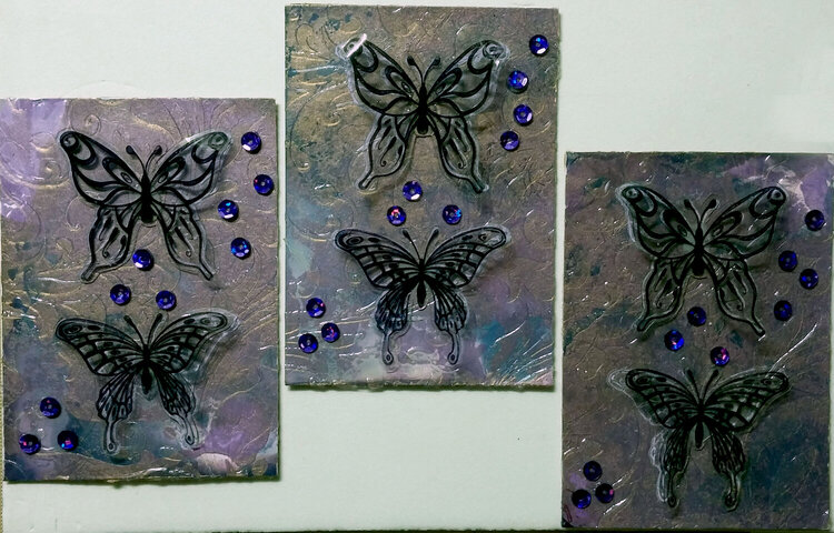Purple Butterfly ATCs