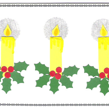 3 candles Christmas card