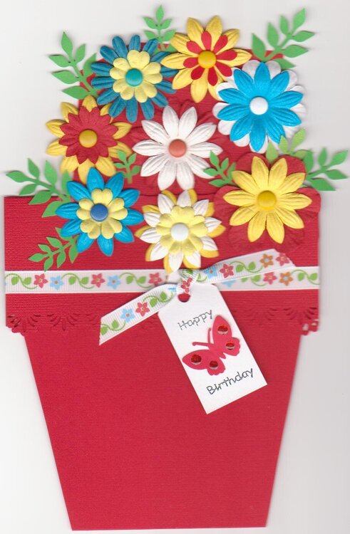 Bright flowerpot card