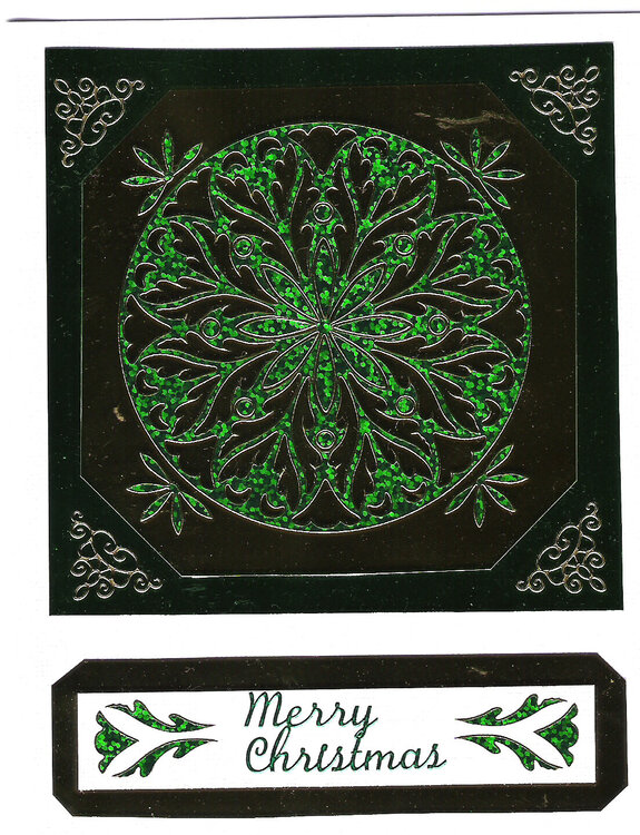 Gold &amp; green Mandala Christmas card