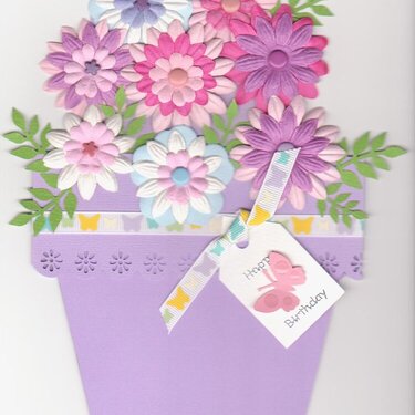 Mauve flowerpot card