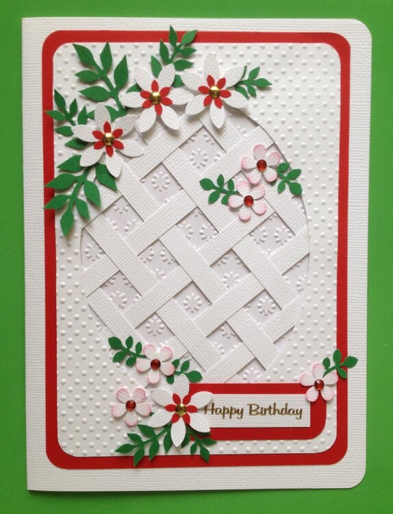 Red &amp; white lattice card