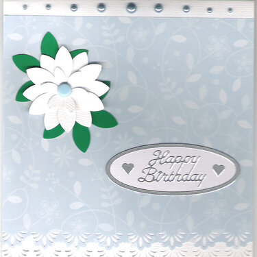 White flower birthday card
