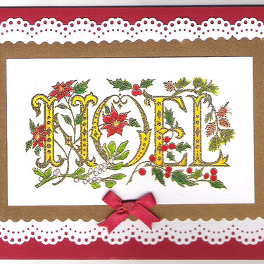 Noel card with bow