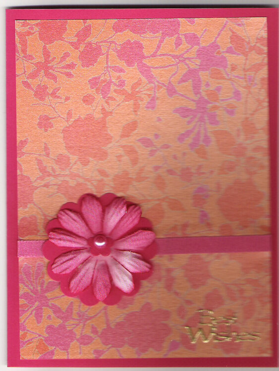 Pink &amp; orange flower card