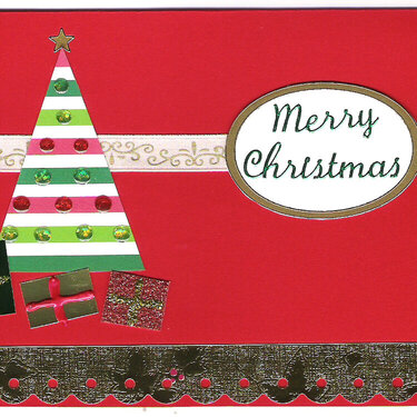 Striped Christmas tree card