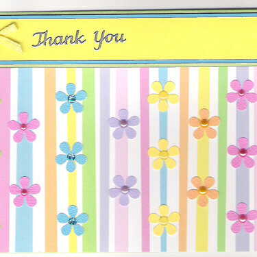 Stripes &amp; Flowers Thank You card