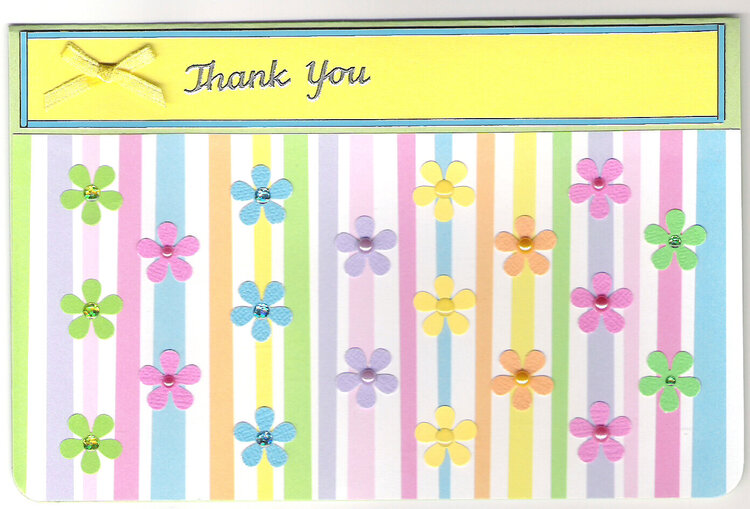 Stripes &amp; Flowers Thank You card